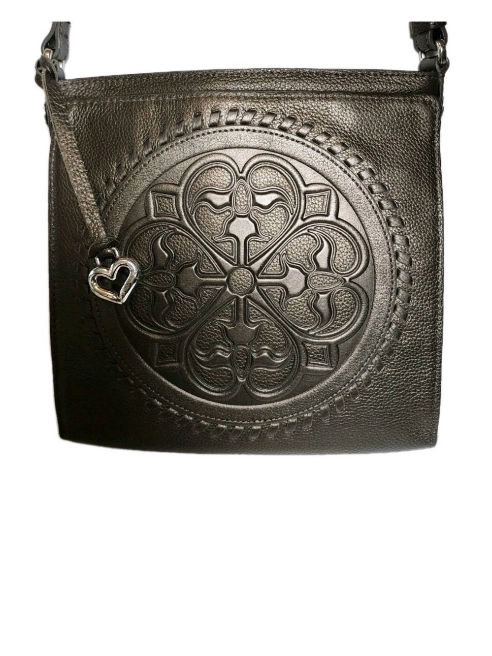 Brighton Ferrara Leather Crossbody with Embossed Medallion